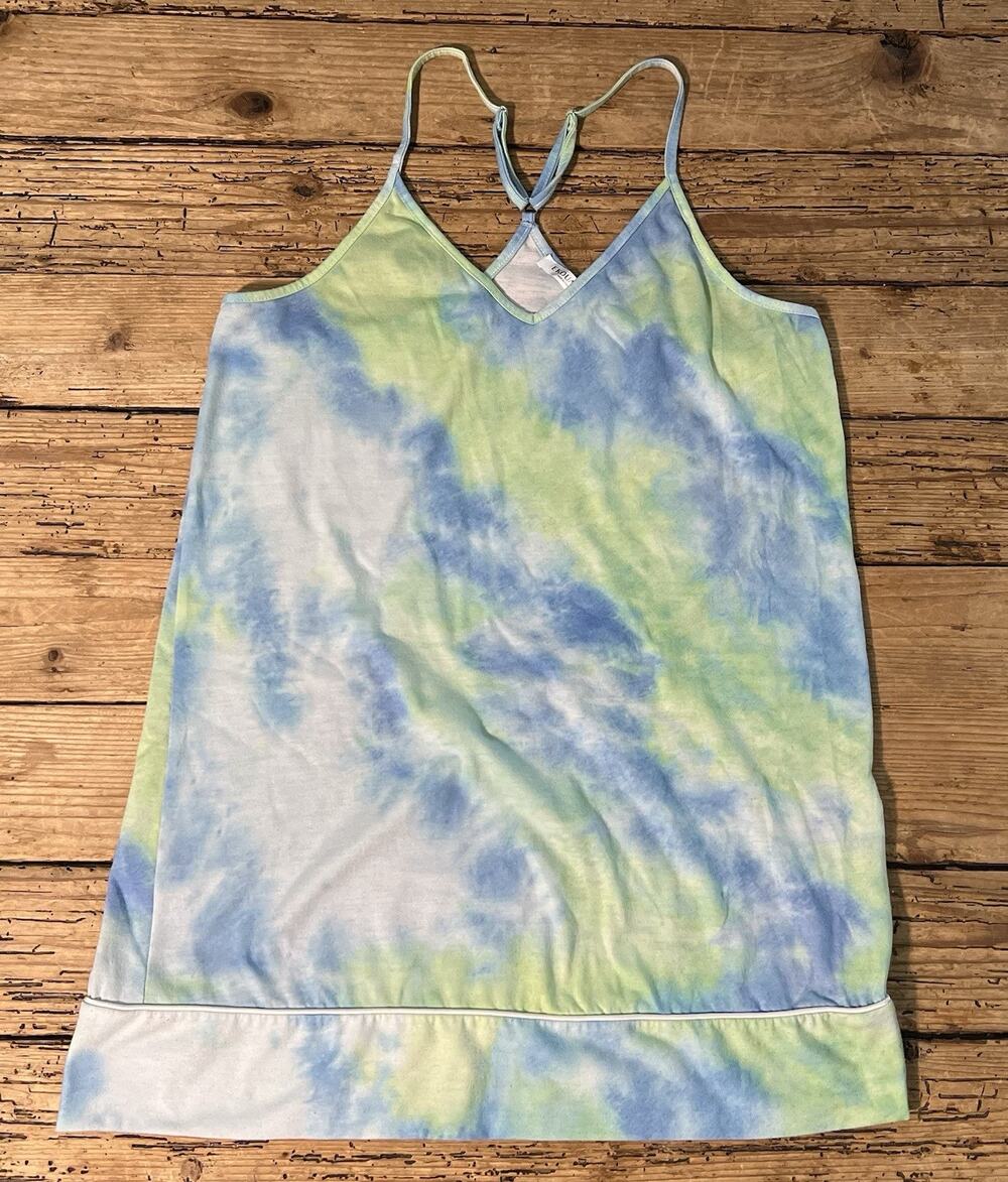 EKOUAER Women’s Size S Blue & Green Tie Dye Cami